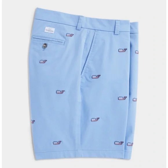 Vineyard Vines Men's Breaker 9" Shorts American Flag Whale Print Shorts Size 32 - Picture 3 of 7